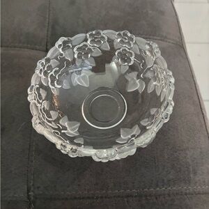 Clear Floral Glass Bowl